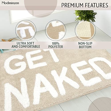 Modminzen Get Naked Bath Mat - Funny Non Slip & Soft Rug
