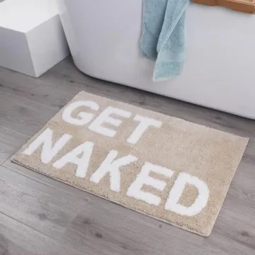 Modminzen Get Naked Bath Mat - Funny Non Slip & Soft Rug