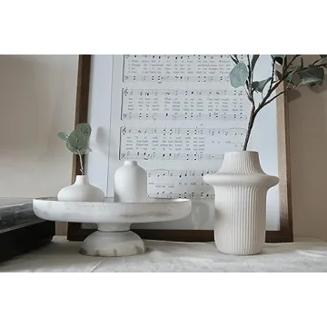 Set of 6 Nordic Minimalist White Ceramic Donut Bud Vases