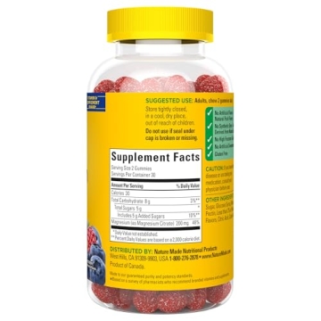 Nature Made Magnesium Gummies 200 mg for Heart and Sleep