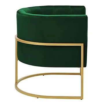 24KF Upholstered Living Room Chair Modern Jade GreenTextured Velvet Accent Chair with Golden Metal Stand-Jade Green