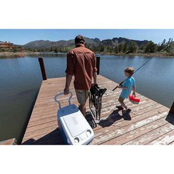 Coleman Rolling Cooler 62 Quart Xtreme 5 Day Cooler with Wheels Wheeled Hard Cooler Keeps Ice Up to 5 Days, Blue