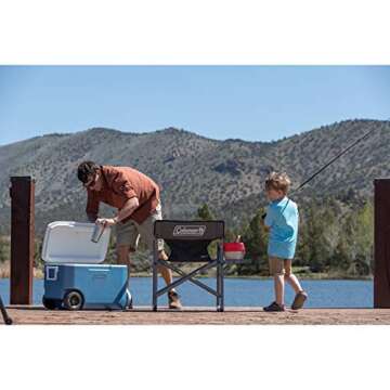 Coleman Rolling Cooler 62 Quart Xtreme 5 Day Cooler with Wheels Wheeled Hard Cooler Keeps Ice Up to 5 Days, Blue