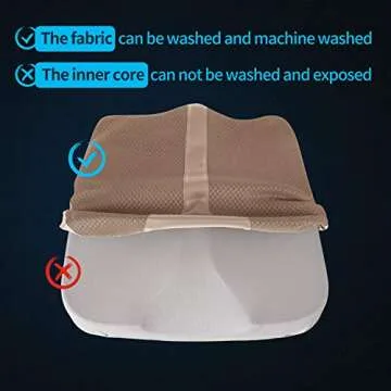 LARROUS Comfort Memory Foam Seat Cushion for Car Seat Driver, Tailbone (Coccyx) Pain Relief Pad for Driving, Office Chair (Beige)