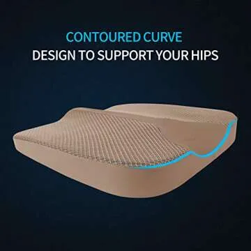 LARROUS Comfort Memory Foam Seat Cushion for Car Seat Driver, Tailbone (Coccyx) Pain Relief Pad for Driving, Office Chair (Beige)