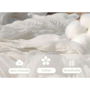 FEXIA 3 Pack White Cheesecloth Table Runner 35x120 Inches for Baby Shower Decoration Spring Easter Ivory Table Runner for Wedding Party First Communion Centerpiece Engagement Bridal Shower Decoration