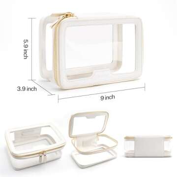 Aveniee Clear Makeup Bag, Travel Toiletry Bag for Women, Large Make up Case Cosmetic Bag with Dual Z...