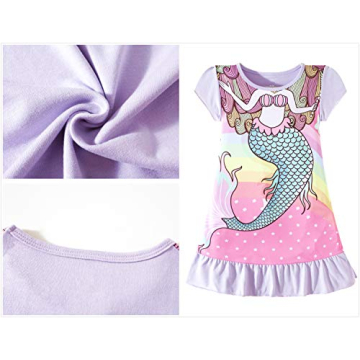 ZEBZOO Unicorn Mermaid Nightgowns for Girls 5-6 Years