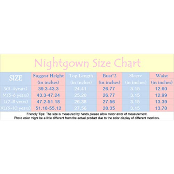 ZEBZOO Unicorn Mermaid Nightgowns for Girls 5-6 Years