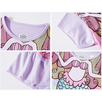 ZEBZOO Unicorn Mermaid Nightgowns for Girls 5-6 Years