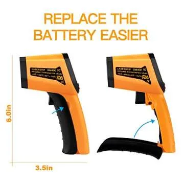 Temperature Gun for Cooking, Digital Infrared Thermometer Non-Contact -58℉ - 752℉ (-50℃ to 400℃) LCD Screen Digital Temperature Gun Alarm Setting for Cooking BBQ