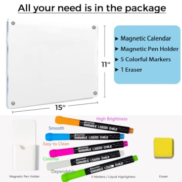 RAXMIN Magnetic Dry Erase Board for Fridge 15x11