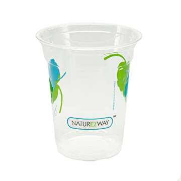 NatureZway (20 PACK Premium Quality Compostable Disposable Cold Cups 12 oz, Renewable Resource, Idea...