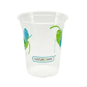 NatureZway (20 PACK Premium Quality Compostable Disposable Cold Cups 12 oz, Renewable Resource, Idea...