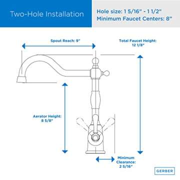 Gerber D401157 Kitchen Faucet, Chrome