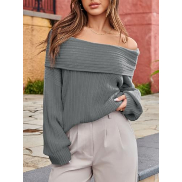 Saodimallsu Women's Off The Shoulder Oversized Sweater