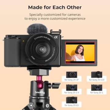 SmallRig Cold Shoe Adapter with Wind Muff Windshield for Sony ZV-1F / ZV-E10 / ZV-1 / ZV-E1 / ZV-1 II, Wind Furry for Light Microphone Attachment - 3526