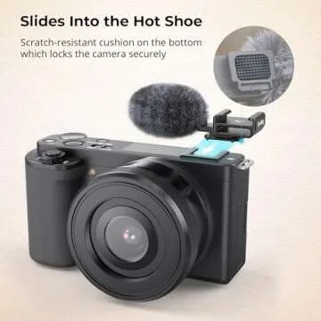 SmallRig Cold Shoe Adapter with Wind Muff Windshield for Sony ZV-1F / ZV-E10 / ZV-1 / ZV-E1 / ZV-1 II, Wind Furry for Light Microphone Attachment - 3526