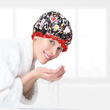 Alimu Waterproof Shower Caps - Stylish & Comfortable