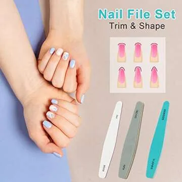 Nail Files, AHIER Nail Buffers Emery Boards Gel Nail Polish Remover Washable Different Grit Nail File Set 6pcs