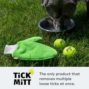 TiCK MiTT Green Tick Removal Glove: Gently Remove Ticks from Humans & Pets - Chemical-Free, Durable,...