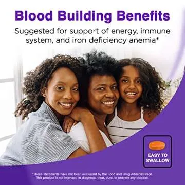 Feosol Complete Iron Supplement Caplets, Bifera Iron for High Absorption, Heme and Non-Heme Dual Action Minimizes Side Effects, 1 Per Day, for Energy and Immune System Support, Made in USA, 30 Count