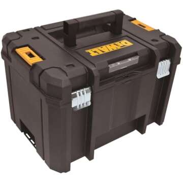 DEWALT TSTAK Tool Box, Extra Large Design, Removable Tray for Easy Access to Tools, Water and Debris Resistant (DWST17806)