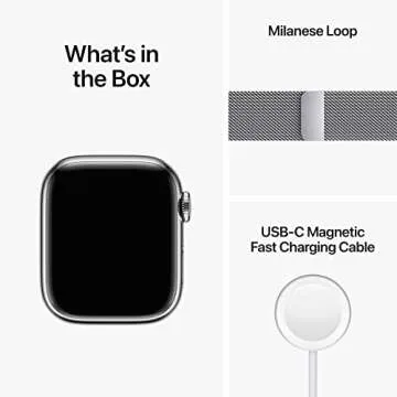 Apple Watch Series 8 [GPS + Cellular 41mm] Smart Watch w/Silver Stainless Steel Case with Silver Milanese Loop. Fitness Tracker, Blood Oxygen & ECG Apps, Always-On Retina Display, Water Resistant