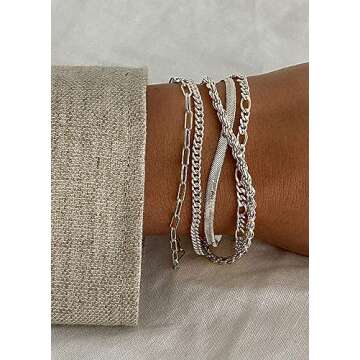 Stylish DEARMAY Sterling Silver Bracelets Set for Women