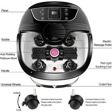 Luxury Foot Spa Massager with Heat & Shiatsu Rollers