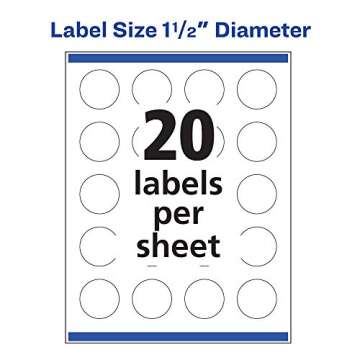 Avery Round Labels with Sure Feed, 1.5" Diameter, 100 Glossy White Labels (36490)
