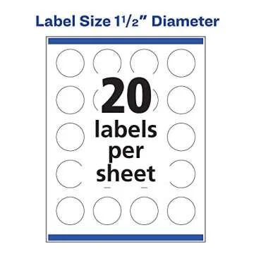 Avery Round Labels with Sure Feed, 1.5" Diameter, 100 Glossy White Labels (36490)