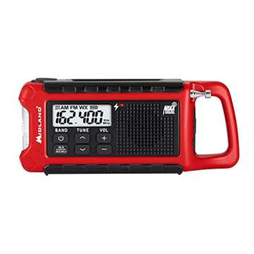 Midland - ER210 Emergency Compact Crank Weather AM/FM Radio - Multiple Power SOS Emergency Flashligh...