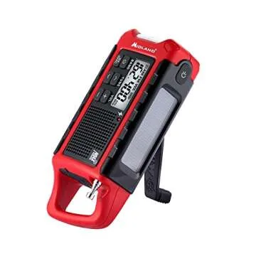 Midland - ER210 Emergency Compact Crank Weather AM/FM Radio - Multiple Power SOS Emergency Flashlight, NOAA Weather Scan + Alert