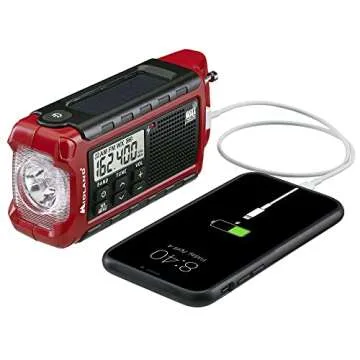 Midland - ER210 Emergency Compact Crank Weather AM/FM Radio - Multiple Power SOS Emergency Flashlight, NOAA Weather Scan + Alert