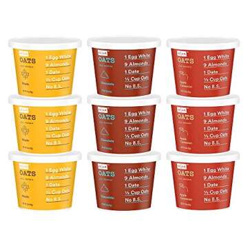 RXBAR, RX A.M. Oats, Variety Pack, 9ct, 2.18oz Cups, 9 Gluten Free Oatmeal Cups