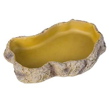 REPTIZOO Reptile Food Dish Terrarium Water Bowl Food Feeding Bowl for Reptile Amphibian Pets Medium(...