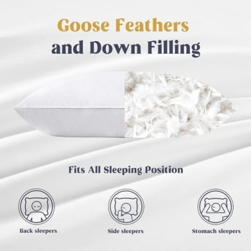 puredown Goose Feathers and Down Pillows Set of 2 King Size