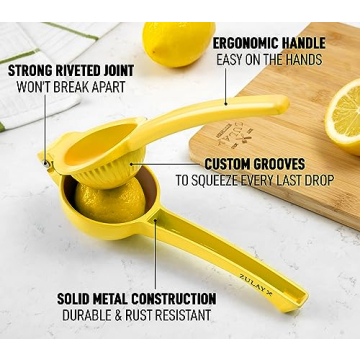 Zulay Metal Lemon Squeezer Handheld Citrus Juicer