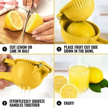 Zulay Metal Lemon Squeezer Handheld Citrus Juicer