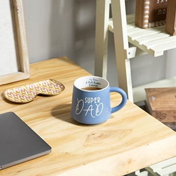 COLLECTIVE HOME - Coffee Mug, Family Ceramic Tea Cup, Funny Gift for Mother's Day/Father's Day, 16 oz, Dishwasher and Microwave Safe, SUPER DAD