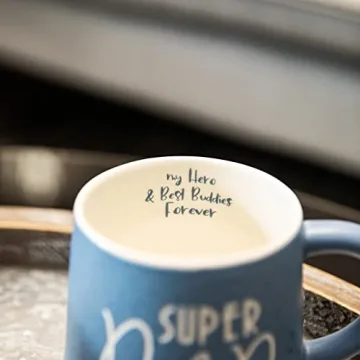 COLLECTIVE HOME - Coffee Mug, Family Ceramic Tea Cup, Funny Gift for Mother's Day/Father's Day, 16 oz, Dishwasher and Microwave Safe, SUPER DAD