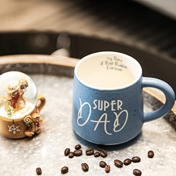 COLLECTIVE HOME - Coffee Mug, Family Ceramic Tea Cup, Funny Gift for Mother's Day/Father's Day, 16 oz, Dishwasher and Microwave Safe, SUPER DAD