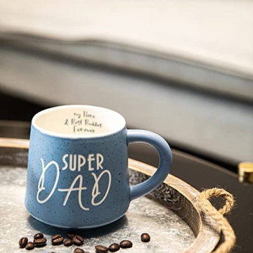 COLLECTIVE HOME - Coffee Mug, Family Ceramic Tea Cup, Funny Gift for Mother's Day/Father's Day, 16 oz, Dishwasher and Microwave Safe, SUPER DAD