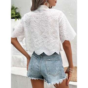 Stylish Verdusa Floral Eyelet Blouse for Women
