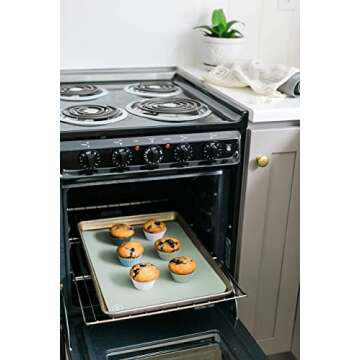 The Silicone Kitchen Reusable Silicone Baking Cup Silicone Muffin Liners for Cupcakes, BPA Free, Regular, 12 Pack, White Blue Green