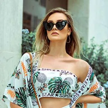 STORYCOAST Heart Shaped Sunglasses for Women Girls Ladies Vintage Goggle Mod Sun Glasses Shades