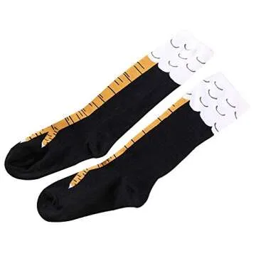 JINSEY Crazy Chicken Legs Knee High Fitness Novelty Socks