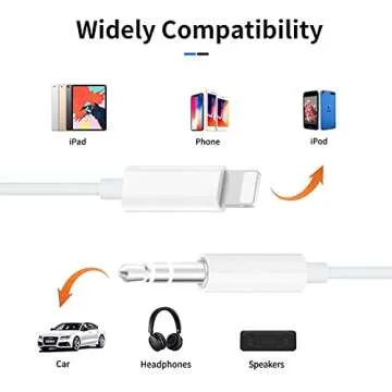 iSkey [Apple MFi Certified] Aux Cord for iPhone, 3.5mm Aux Cable for Car Compatible with iPhone 14 13 12 11 XS XR X 8 7 6 iPad iPod for Car Home Stereo, Speaker, Headphone, Support All iOS Version