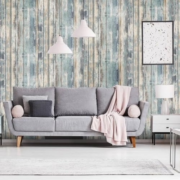 Arthome Blue Rustic Wood Peel Stick Wallpaper Easy Clean